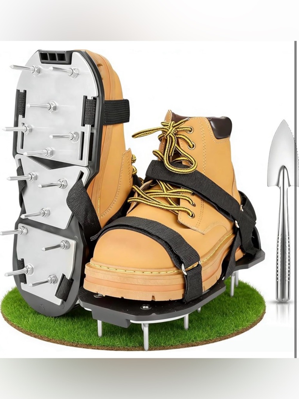 Lawn Aerator Shoes for Grass - Pre-Assembled Grass Aerator Shoes for Lawn (M)